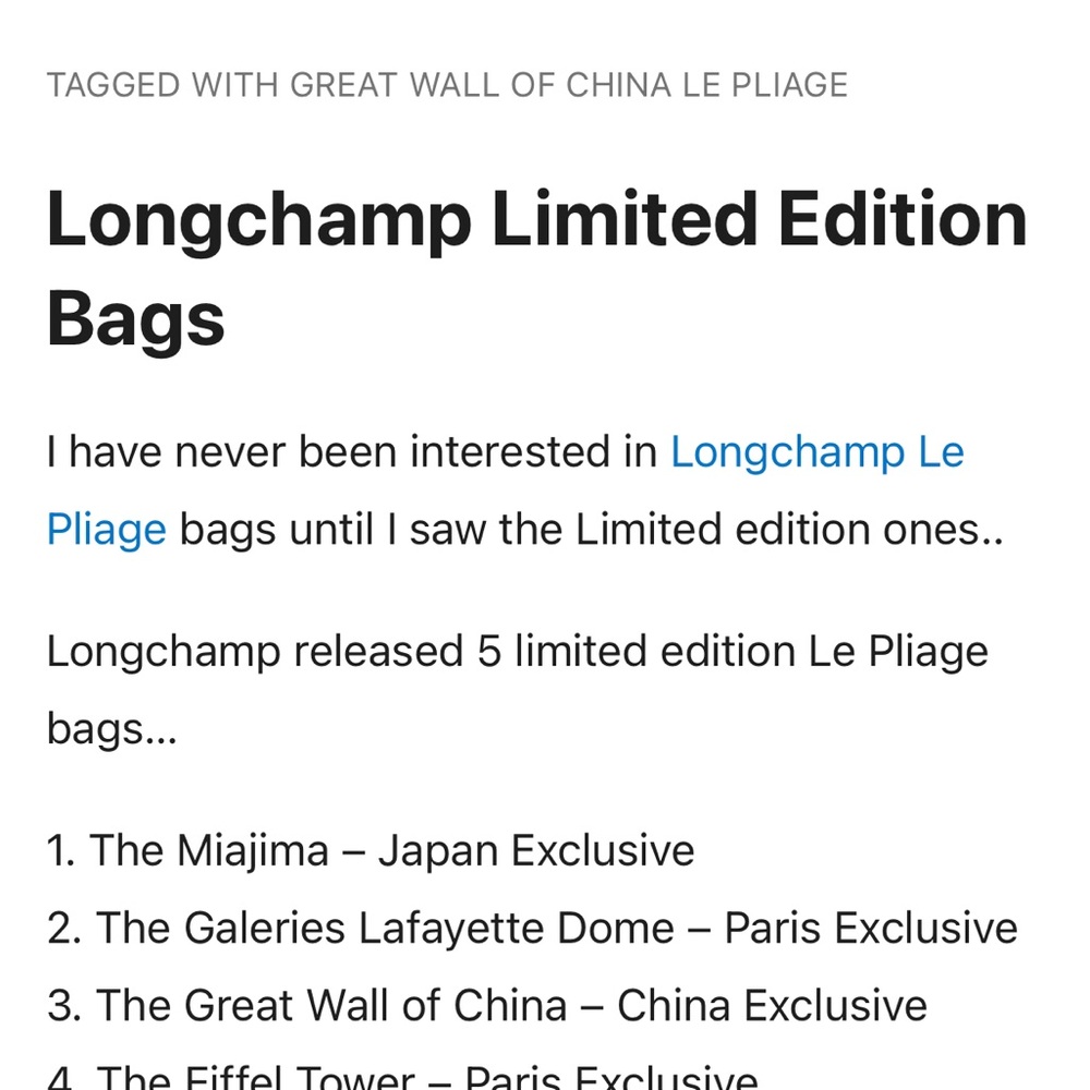 RARE Longchamp Le Pliage - Pink and Brown Great Wall Graphic Design-LMTD Edition - Picture 7 of 7